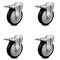 Service Caster 5 Inch Black Polyurethane Swivel Bolt Hole Caster Set with Total Lock Brake SCC SCC-BHTTL20S514-PPUB-BLK-4 - alternate 1